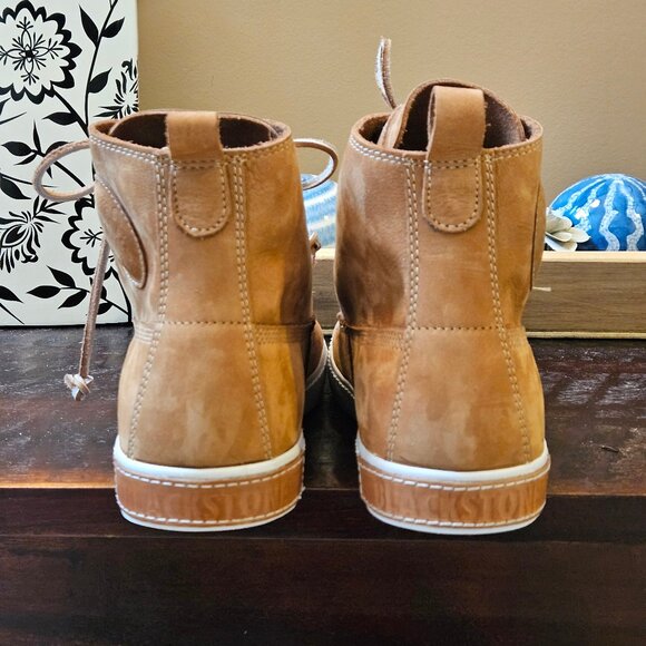 Blackstone Men's "DM-51" Leather/Nubuck High Top Sneakers, Tan, Sz 12 (EU 46) - Picture 5 of 16